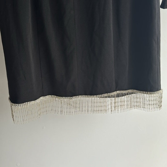 Mac Duggal LONG SLEEVE ASYMMETRICAL BEADED FRINGE HEM MINI DRESS - Picture 11 of 17